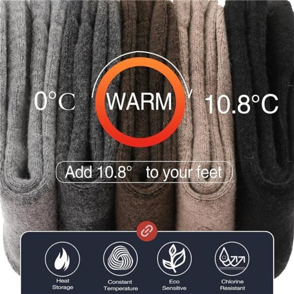 Men Merino Wool Socks Super Thick Thermal Hiking Winter Warm Boot Heavy Soft - Picture 5 of 14